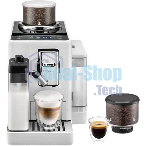 Кофемашина автоматическая DeLonghi EXAM440.55.W, белый, исп. кофе - молотый/зерновой, 1.4 л, 1450 Вт, 19 Бар