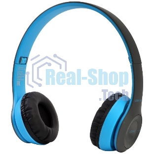 Беспроводные/проводные наушники ERGOLUX ELX-BTHP01-C06 синий, накладные, Bluetooth + проводной, до 8 ч