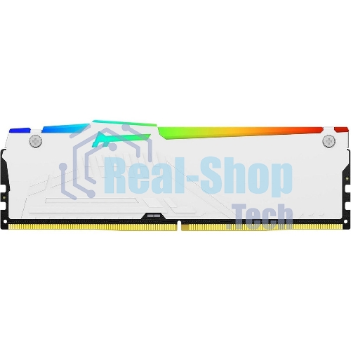 Оперативная память Kingston Fury Beast, DDR5, 32Gb (2x16Gb), 6000MHz, CL36, DIMM, с радиаторами, RGB, белый