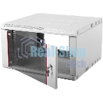 Шкаф настенный ЦМО ШРН-Э-6.350 6U 600x350 мм пер. дв. стекл несъемные бок. пан. серый