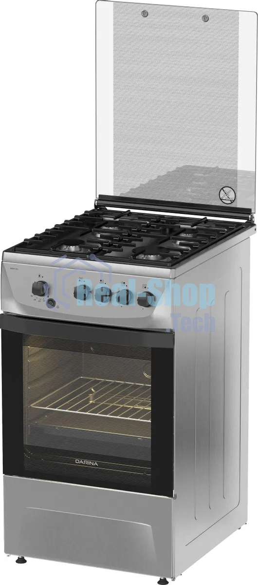 Плита газовая Darina 1D1 GM 241 014 Х нержавеющая сталь/черный, конфорок 4 шт, духовка 50 л, 50 см x 85 см x 60 см