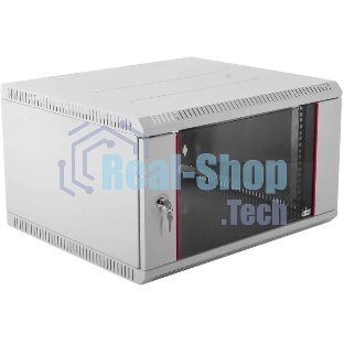 Шкаф настенный ЦМО ШРН-Э-6.350 6U 600x350 мм пер. дв. стекл несъемные бок. пан. серый