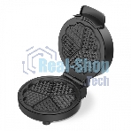 Вафельница BQ ST1010 черный/стальной, WAFFLE. Мощность: 1000 Вт, регулировка температуры от 40 до 230 °С, приготовление 5 вафель одновременно, антипригарное покрытие панелей Non-Stick PRO, равномерный нагрев, теплоизолированная ручка, противоскользящие ножки, 2 индикатора работы: нагрева и питания, материал корпуса: металл, бакелит, материал панелей : металл, размер рабочей поверхности: диаметр 190 мм, количество панелей: 2, вид панелей: венские вафли, длина шнура: 0.7 м, напряжение: 220-240 В, 50-60 Гц, защита от поражения электротоком: класс I