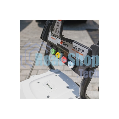 Мойка высокого давления Bort KEX-2800 2500 Вт, максимальное давление 125 бар, рабочее давление 105 бар, 12 л/мин, 23 кг, набор аксессуаров 10шт