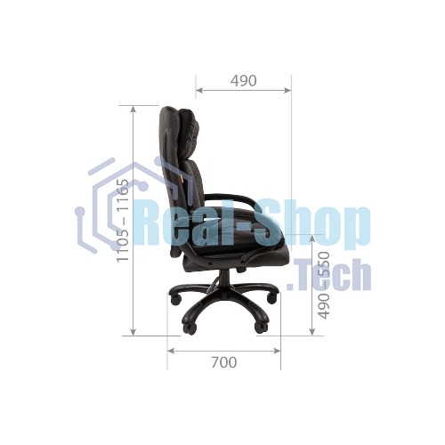 Кресло Chairman 442 черный, экокожа, 120 кг