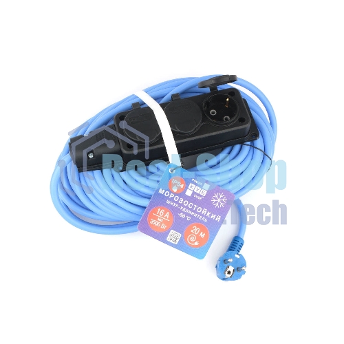 Морозостойкий удлинитель PC 16А, 3 р 20 м 3x2,5 IP54/PC-3GF-R-20(IP)