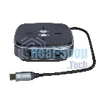 Многофункциональная док-станция Intrend ITACS-9W Type-C с беспроводной зарядкой 3 встроенных высокоскоростных USB 3.0, встроенный высокоскоростной TF и SD карт ридер, разъем RJ-45 для подключения к локальной сети HDMI 4K/30Hz, 60W Power Delivery порт,