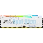 Оперативная память Kingston Fury Beast, DDR5, 32Gb (2x16Gb), 6000MHz, CL36, DIMM, с радиаторами, RGB, белый