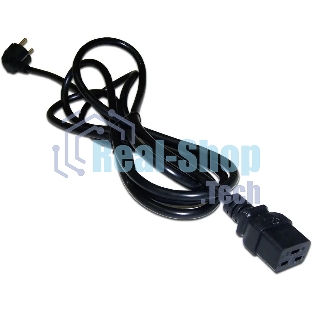 Шнур питания Lanmaster LAN-PP19/SHA-5.0-BK C19-Schuko проводник.:3x1.5мм2 5м 220В 16А черный