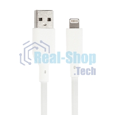 Кабель QUMO, MFI С48, USB-A на Apple 8 pin, силиконовый, 1м, 2,4A, 5V, 12W (белый)