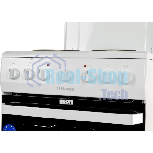 Плита электрическая Hansa FCEW54109 белый, конфорок 4 шт, духовка 65 л, 50 см x 85 см x 60 см