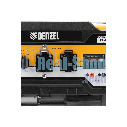 Электрогенератор бензиновый Denzel PS-33E, 3.3 кВт, 85 дБ, 48.5 кг