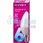 Лампа светодиодная ОНЛАЙТ 61127 OLL-C37-6-230-6.5K-E14-FR