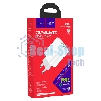 Сетевое зарядное устройство HOCO C80A Rapido 1xUSB + 1xUSB-C, 3.1A, 20W, белый