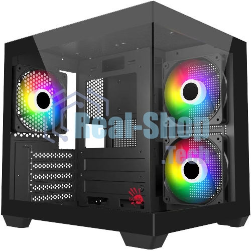 Компьютерный корпус Bloody CC-121 черный без БП mATX 7x120мм 1xUSB 2.0 1xUSB 3.0 audio