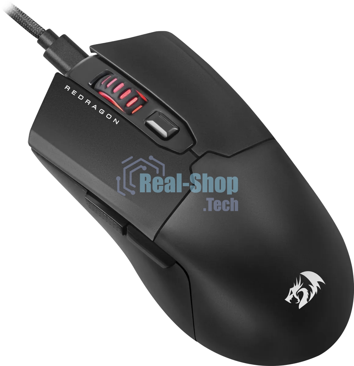 Мышь проводная игровая Redragon FYZU черная (USB, Pixart P3395, Huano, 6 кн., 26000 Dpi, RGb подсветка)