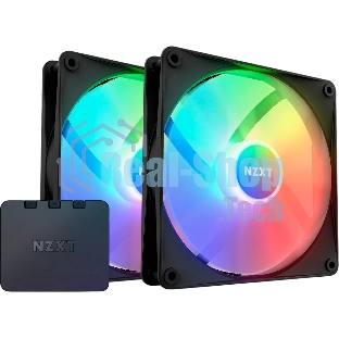 Вентилятор для корпуса Case Cooler NZXT F140 RGb Core Twin Pack (140x140x25мм, 4-pin PWM, RGb, 89.48CFM, 32.5dBA, 1800RPM, черный, 2pcs)