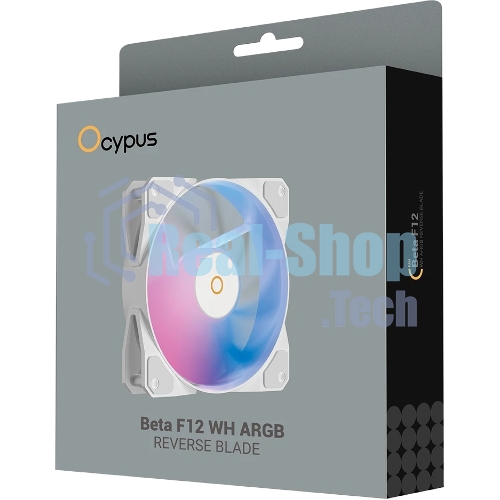 Кулер для процессора Ocypus Beta F12 WH ARGB, 120x120x25мм, 4-PIN PWM, 800-1600 RPM, 29 DBA MAX, HYDRO BEARING