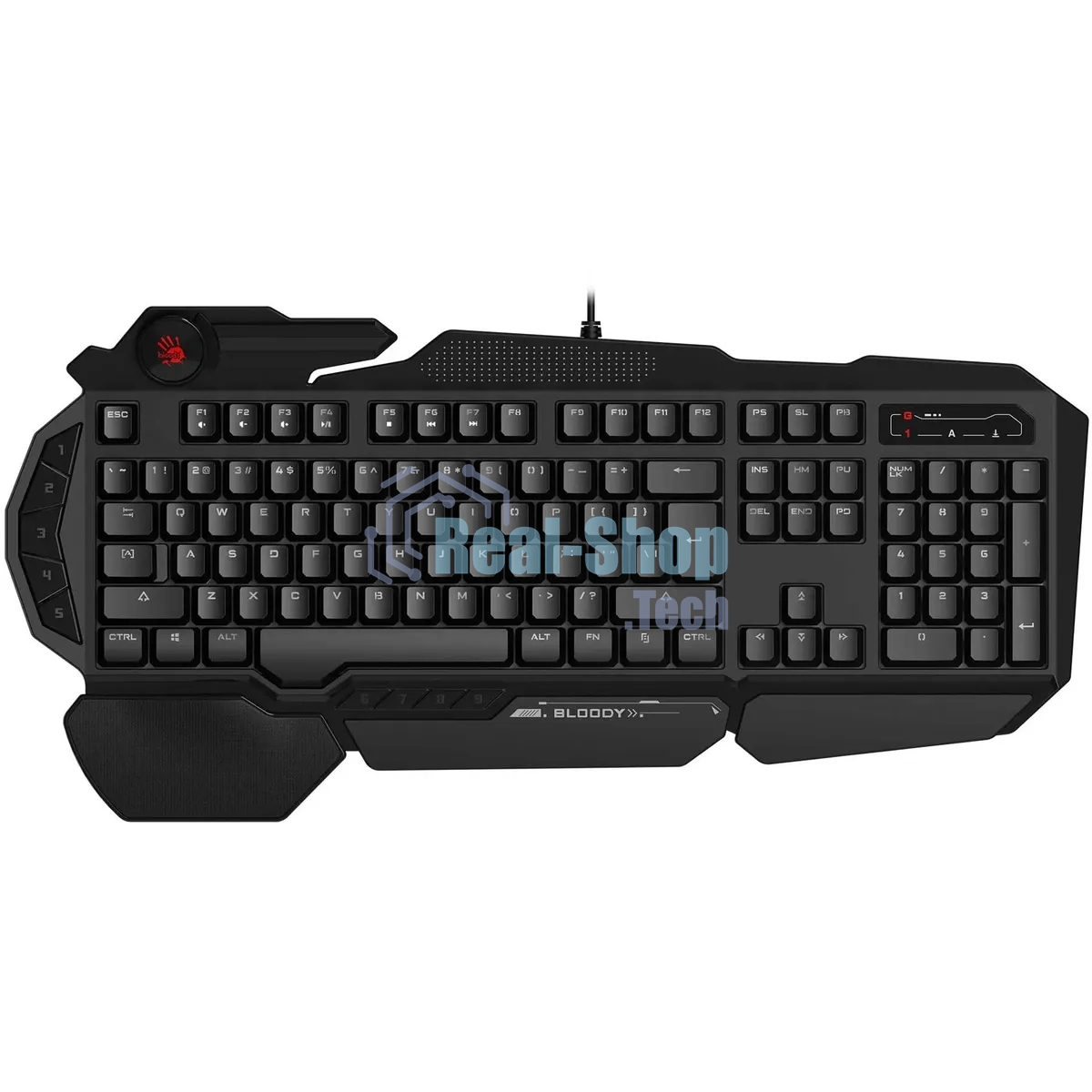 Клавиатура проводная A4Tech Bloody B310N черный USB Multimedia for gamer LED (подставка для запястий) (B310N)