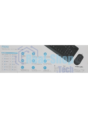 Комплект клавиатура+мышь A4Tech FStyler F1010 проводной, USB, 1600 DPI, чёрный/серый