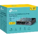 Коммутатор настольный TP-Link LS105LP с 5 портами 10/100 Мбит/с (4 порта PoE)