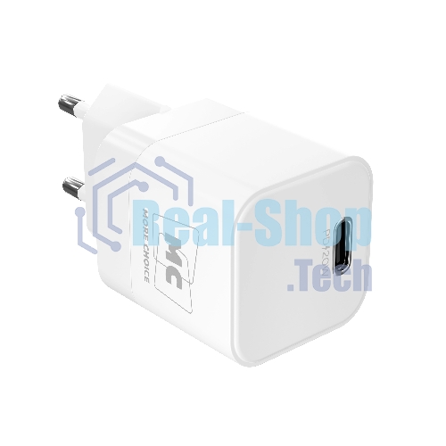 Сетевое зарядное устройство MORE CHOICE (4620202555830) NC86i 1Type-C 3.0A PD 20W для Lightning 8-pin Type-C, белый