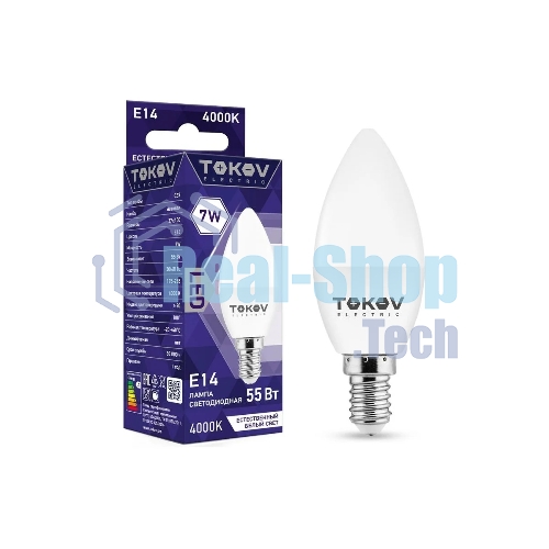 Лампа светодиодная TOKOV ELECTRIC 7 Вт С37 4000К Е14 176-264В