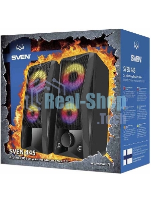 Акустическая система SVEN 445, черный, USB, 2.0,2x3 Вт(RMS), подсветка