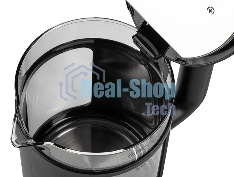Электрочайник Energy E-256 черный, 1.5 л, 1500 Вт, скрытый нагревательный элемент