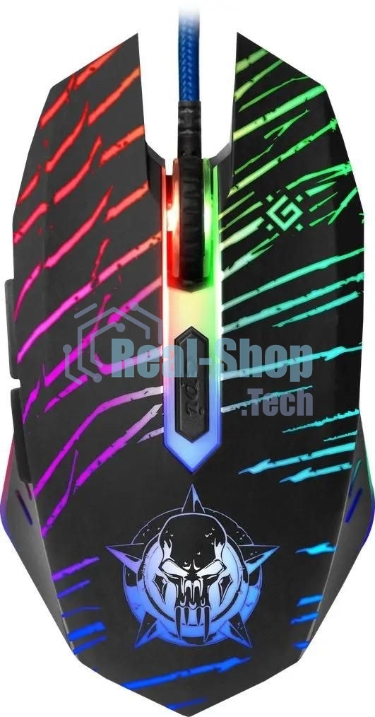 Мышь проводная Defender Dark Agent GM-590L черный, 12800 dpi, USB, кнопки - 6