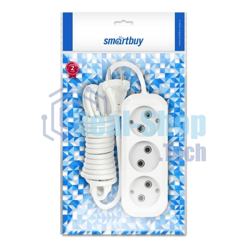 Удлинитель бытовой Smartbuy (SBE-10-3-07-N) 3 гнз х 7,0 м (10А/2.2 кВт, ПВС 2х1.0)