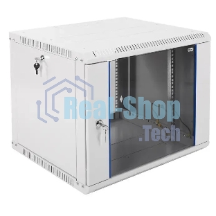 Шкаф настенный ЦМО ШРН-Э-9.500 9U 600x520 мм пер. дв. стекл несъемные бок. пан. серый