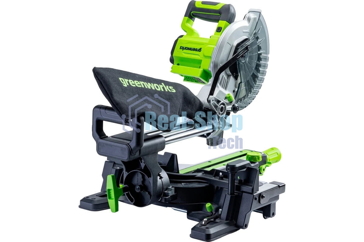 Торцовочная пила Greenworks GD24MS216 24V, бесщеточная, с протяжкой, без АКБ и ЗУ [1501707]