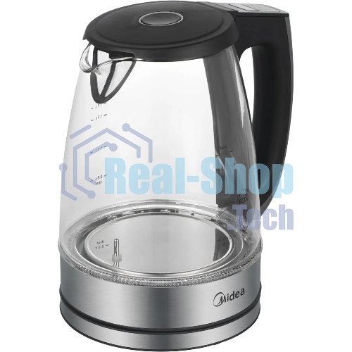 Чайник электрический Midea MK-8019, мощность 2200 Вт, объем 1.7 л, цифровой дисплей, регулировка температуры нагрева, 6 режимов нагрева, поддержание температуры, подсветка