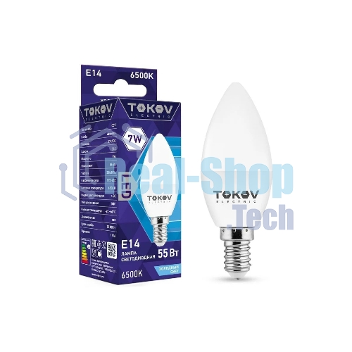 Лампа светодиодная TOKOV ELECTRIC 7Вт С37 6500К Е14 176-264В