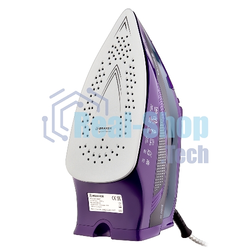 Утюг BRAYER BR4001 фиолетовый/серый, 2600 Вт, 25 г/мин, 140 г/мин, 360 мл