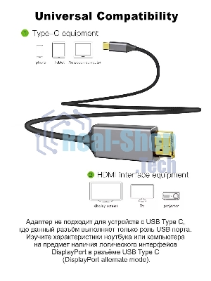 Кабель USB3.1 CM-HDMI 1.8M CU423MC-1.8M VCOM