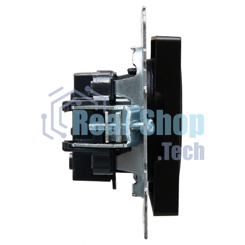 Розетка 1-местная IEK BRITE РС10-1-0-БрЧ (BR-R10-10-K02) без заземления, без защитных шторок, 10А, черный