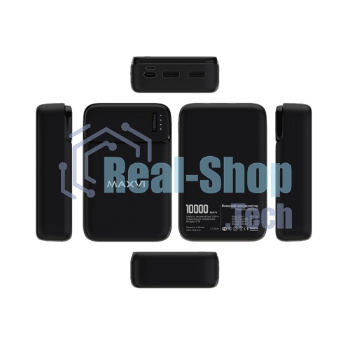 Портативный аккумулятор Maxvi PB10-08 10000 мАч, 2A, 2хUSB/Type-C/MicroUSB