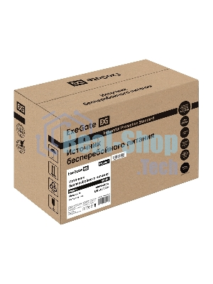 Источник бесперебойного питания ExeGate Power NB-400.LED.AVR.2SH (400VA/240W, LED, AVR, 2*Schuko, батарея 12V 4.5Ah, черный)
