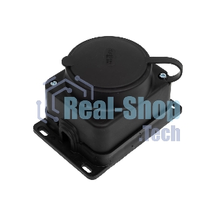 Колодка MultiSet 1х розетка 2К+З 16А/250В IP44 каучуковая черн. SE MST4003BK