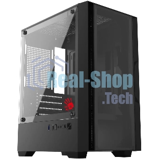 Компьютерный корпус Bloody CC-123 черный без БП mATX 8x120мм 2xUSB2.0 1xUSB3.0 audio bott PSU