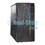 Компьютерный корпус Minitower ExeGate mEVO-9301 Black-RGb light, ATX, (600NPX), 2*USB+1*USB 3.0, HD Audio