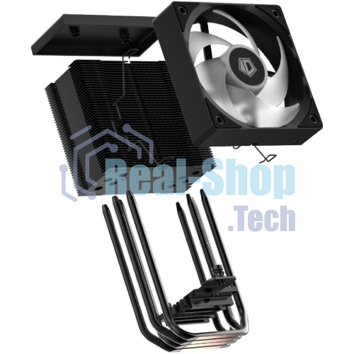 Кулер Cooler ID-Cooling SE-904-XT ARGb BLACK LGA1851/1700/1200/115X/AM5/AM4 (TDP 180W, PWM, 4 тепл.трубки прямого контакта, FAN 100мм, Addressable RGb LED) RET