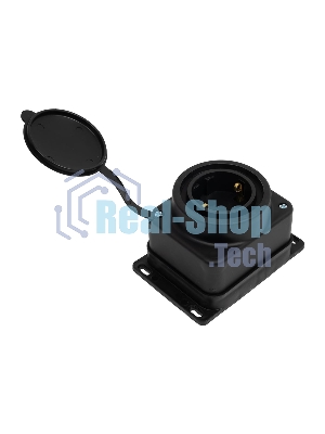 Колодка MultiSet 1х розетка 2К+З 16А/250В IP44 каучуковая черн. SE MST4003BK
