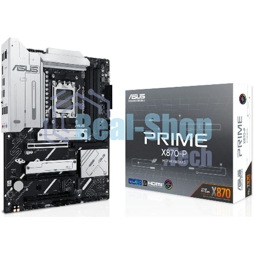Материнская плата ASUS PRIME X870-P, AM5, AMD X870, 4xDDR5, 2xSATA, 4xM.2, 1xPCIe 5.0 x16, 2xPCIe 4.0 x1, 1xHDMI, 2xUSB-C, 1x 2.5Gb LAN, 4xUSB-A 3.2 Gen 1, 1xUSB-A 3.2 Gen 2, 4xUSB-A 2.0, 3x3.5 мм, 7.1, ATX