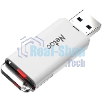 Флешка USB Netac U185 (NT03U185N-064G-32WH), 64Gb, USB 3.0, R/W 100/25, белый/серый