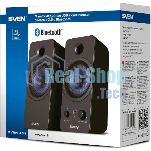 Акустическая система SVEN АС 431, черный (6 Вт, питание USB, Bluetooth)