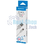Кабель Maxvi MC-02 UP white USB-A - Type-C, 3A ток макс. нагрузки 3А, макс. напряжение 5V, длина кабеля 1м, материал PVC, белый