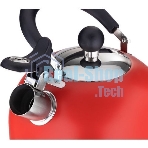 Чайник для плиты HITT H01023/1 Rondo Plus 2,5 л со св., капсул. дно, красный Л6115